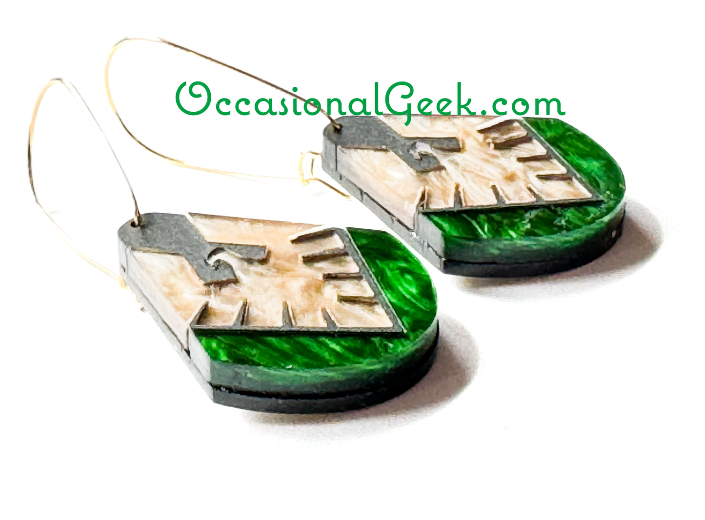 Phoenix (Green) Dangle Earrings